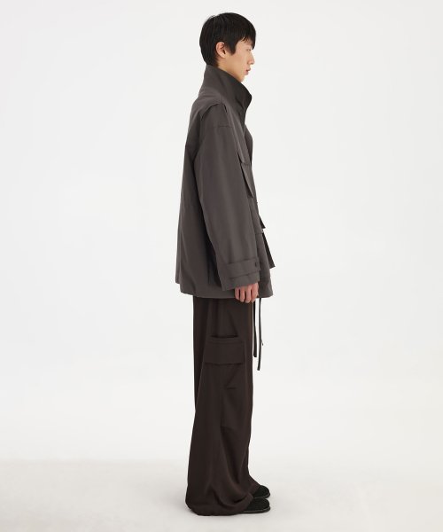 Panel Oversized Field Jacket - Brown