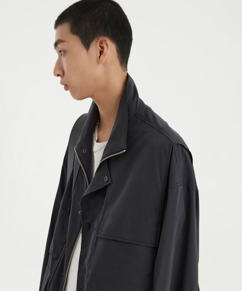 Panel Oversized Field Jacket - Charcoal Grey