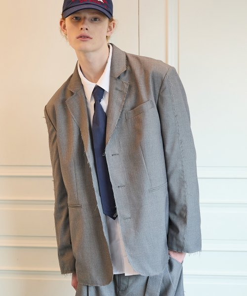 Оверсайз блейзер с вырезами Grey