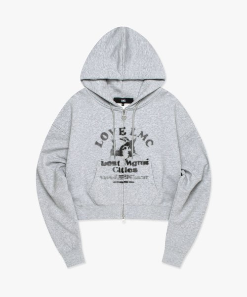 WM LOVE ANGEL ZIP-UP HOODIE heather gray
