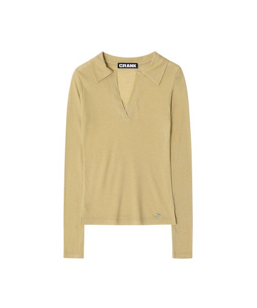 SHEER COLLARED TOP_YELLOW