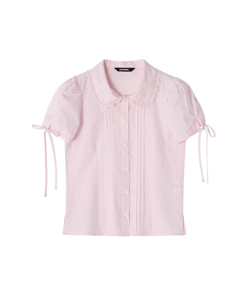 PINTUCK LACE COLLAR BLOUSE_PINK