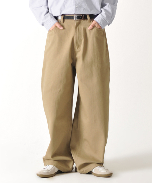 ZEPLIN MAX WIDE CHINO PANTS (BLACK)