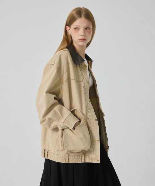 Джинсовая куртка утилити Beige AJ5XM20291
