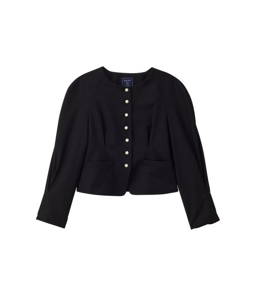 Round Sleeve Black Jacket
