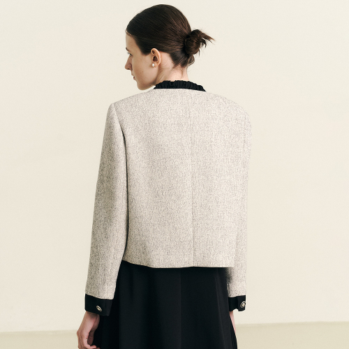 WD_Tweed ribbon tie jacket