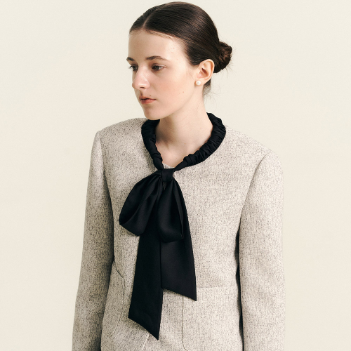 WD_Tweed ribbon tie jacket