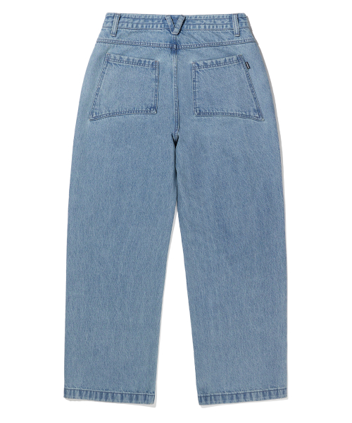 PATCHED STRAIGHT PANTS - LIGHT BLUE