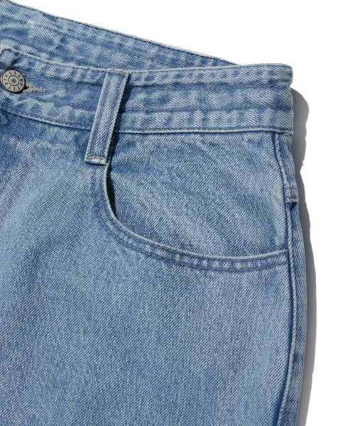 PATCHED STRAIGHT PANTS - LIGHT BLUE