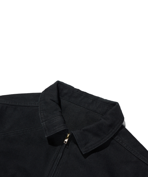 GEOMETRIC LINED DENIM JACKET - BLACK