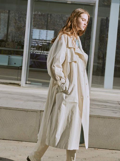 Oversize half double trench coat (2color)