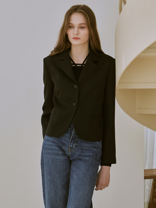 Tailored semi crop jacket (2color)