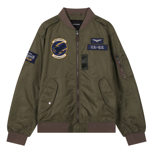 Нейлоновый бомбер с нашивкой Khaki