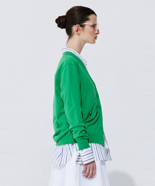 Silky Unbalanced Cardigan_Green
