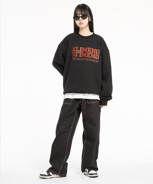 Оверсайз свитшот EL Seoul Club Black (Orange)