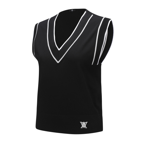 WOMEN ESSENTIAL V NECK VEST_BK