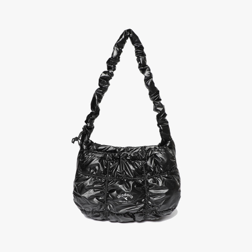Блестящая сумка со сборками BLACK