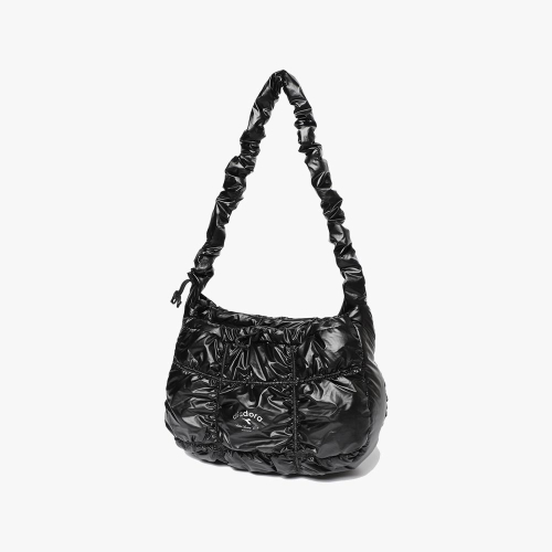 Блестящая сумка со сборками BLACK