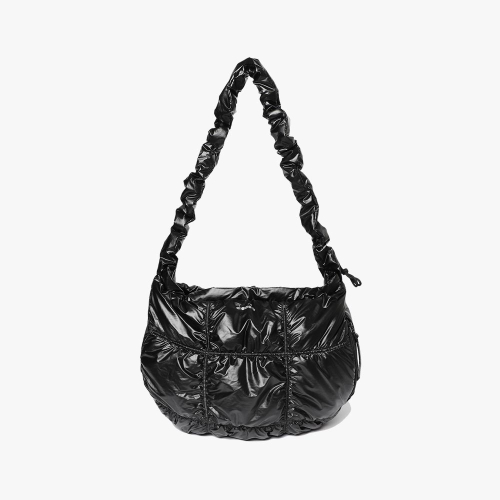Блестящая сумка со сборками BLACK