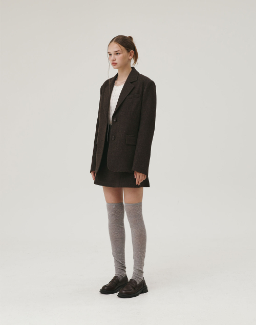 HERRINGBONE CLASSIC WOOL JACKET BROWN (отправка с 26.02 для заказов от 21.02)