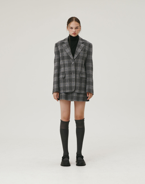 CLASSIC WOOL JACKET GRAY CHECK
