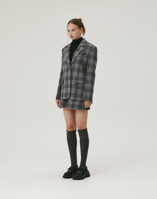 CLASSIC WOOL JACKET GRAY CHECK