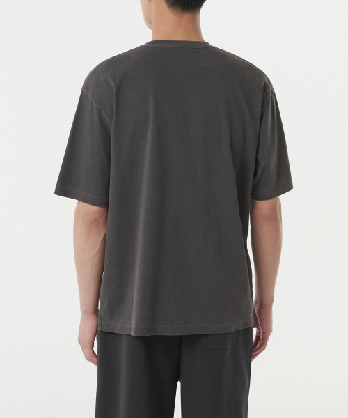 PIGMENT RELAXED CREW NECK T-SHIRT [CHARCOAL GREY]