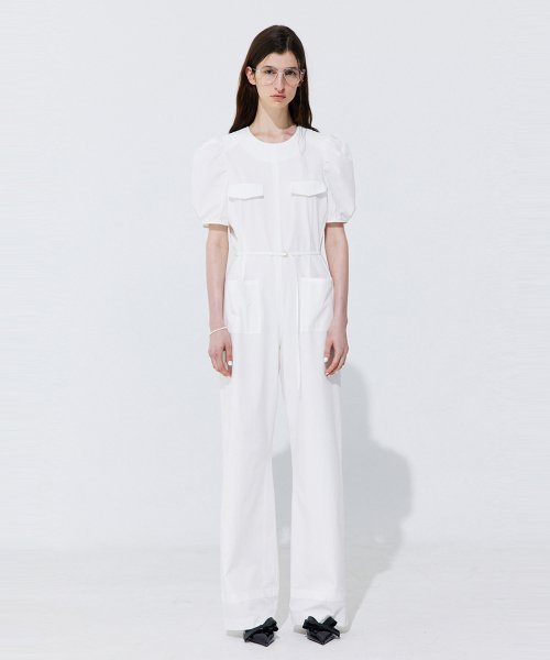 Puff Belted Jumpsuit_White ( _)