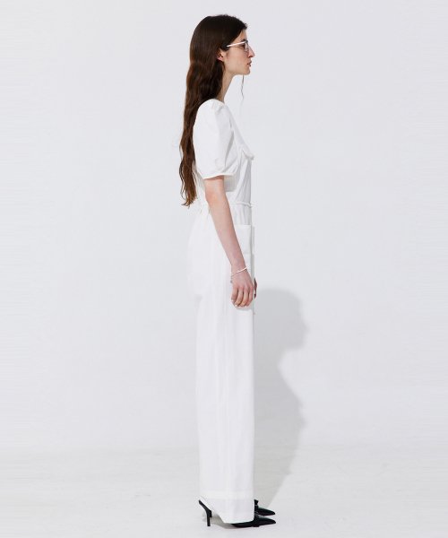 Puff Belted Jumpsuit_White ( _)