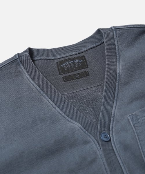 PIGMENT DYEING HEAVYWEIGHT CARDIGAN _ NAVY
