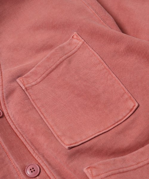 PIGMENT DYEING HEAVYWEIGHT CARDIGAN _ PINK