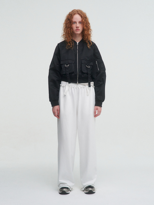 BELTED POCKET BOMBER [BLACK]