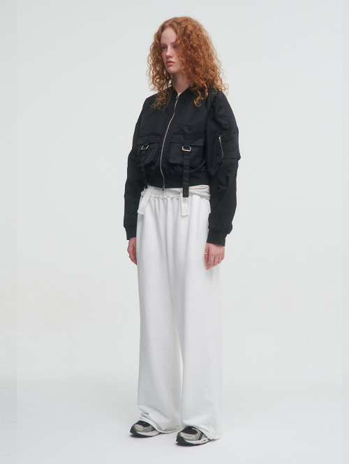 BELTED POCKET BOMBER [BLACK]