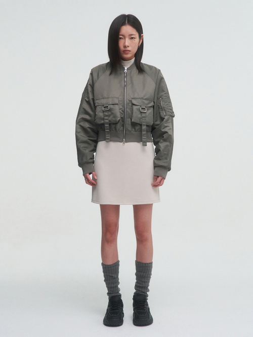 BELTED POCKET BOMBER [KHAKI]