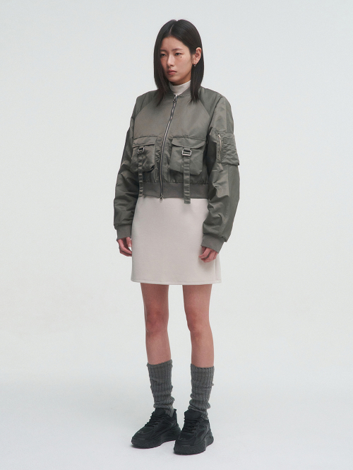 BELTED POCKET BOMBER [KHAKI]