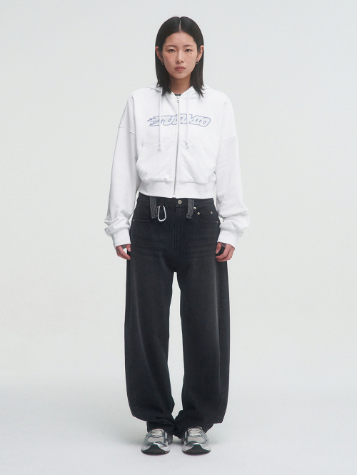 GRAPHIC HOOD ZIP-UP [WHITE]