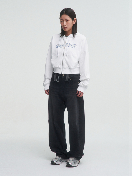 GRAPHIC HOOD ZIP-UP [WHITE]