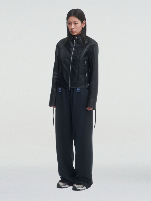 MULTI-PANELED MOTOR JACKET [BLACK]