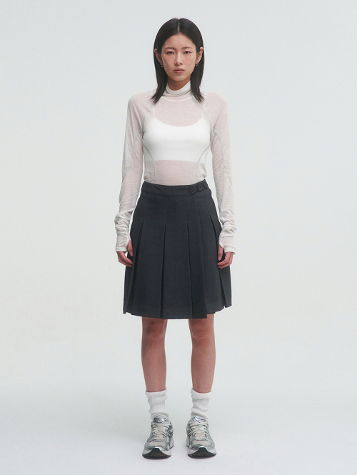 SHEER MOCK NECK TOP [IVORY]