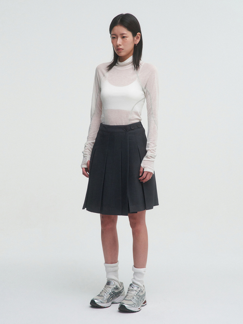SHEER MOCK NECK TOP [IVORY]