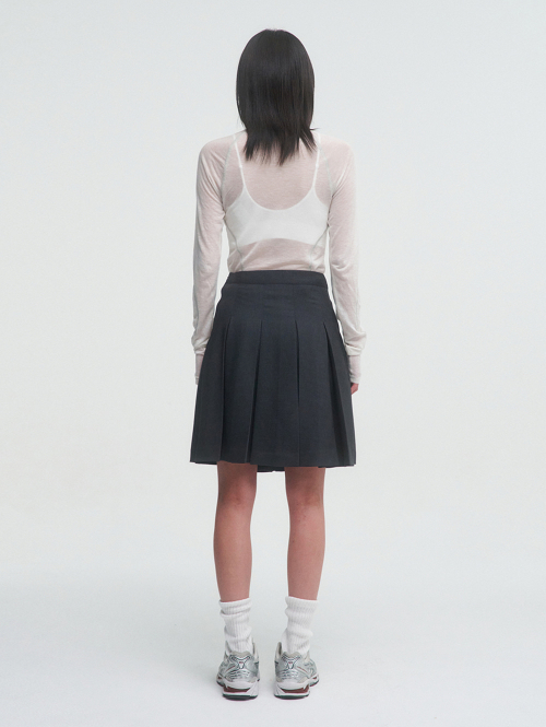 SHEER MOCK NECK TOP [IVORY]
