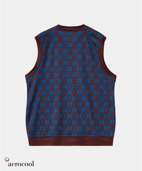 FIELD VEST WALL PAPER BURGUNDY BLUE