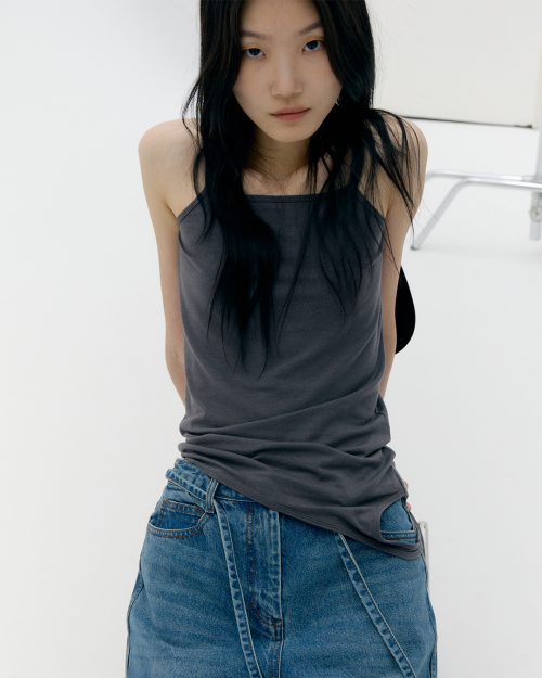 3 WAY LAYERED SLEEVELESS, CHARCOAL