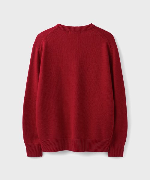 AFTER ROUND CROP CARDIGAN [RED]