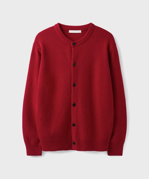 AFTER ROUND CROP CARDIGAN [RED]