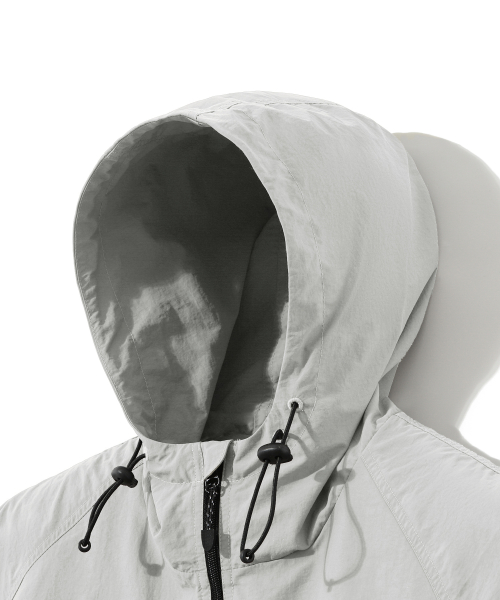 2way Oversize Windbreaker Jacket_Warm Gray