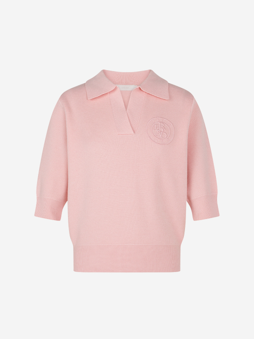 Фирменный трикотажный джемпер поло L/PINK