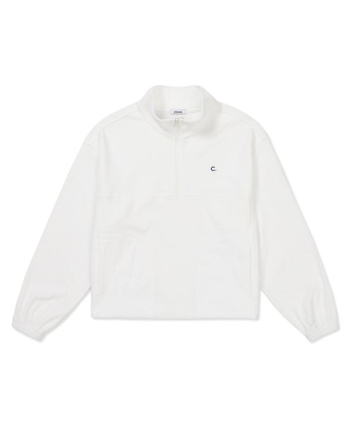 [24SS clove] Soft Terry Half-Zip Sweatshirt (White)