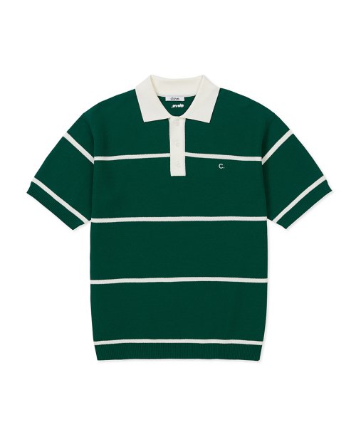[24SS clove] Pin Stripe Pique Knit_Men (Dark Green)