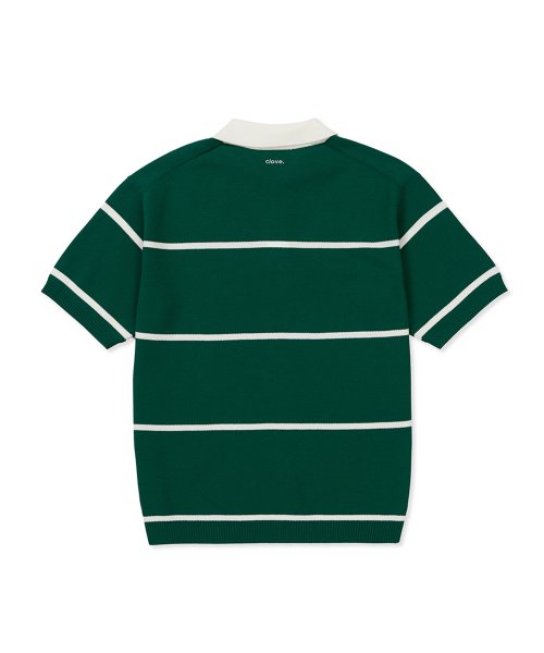 [24SS clove] Pin Stripe Pique Knit_Men (Dark Green)